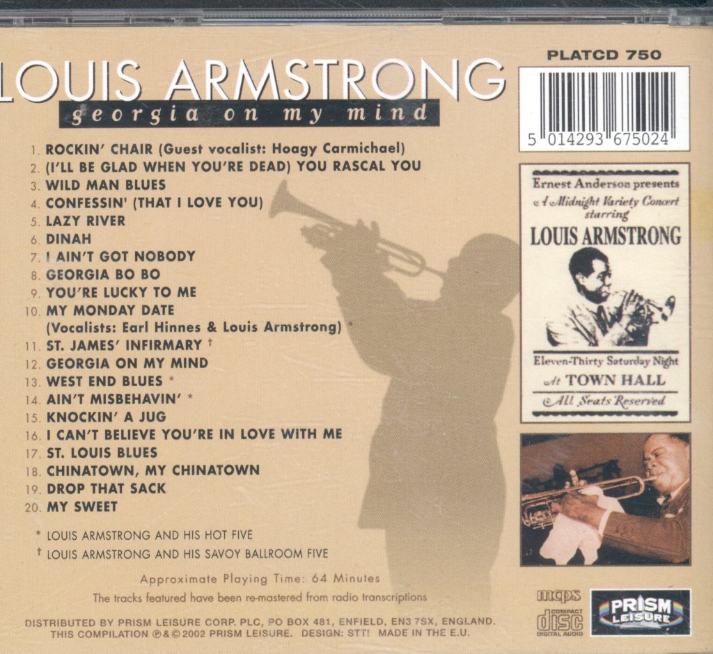 Louis Armstrong - Georgia On My Mind - Cd