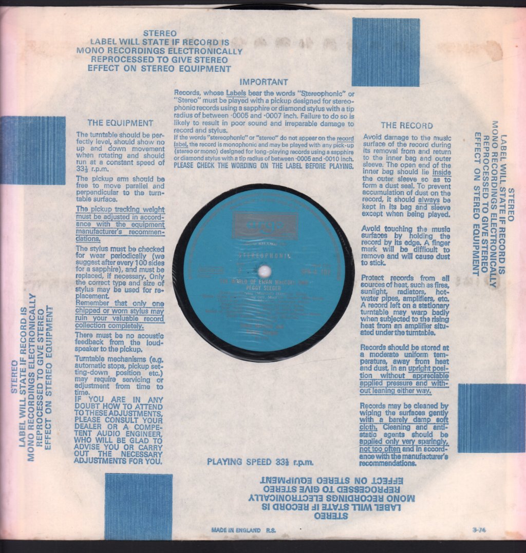 Ewan Maccoll And Peggy Seeger - World Of - Lp