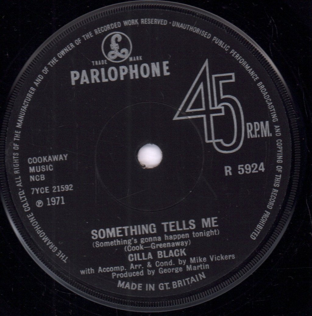 Cilla Black - Something Tells Me - 7 Inch