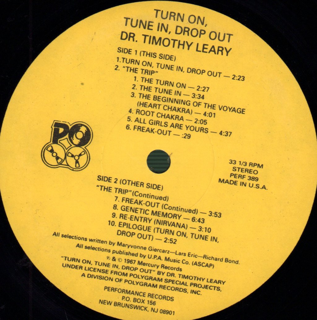 Dr Timothy Leary - Turn On, Tune In, Drop Out (The Original Motion Picture Soundtrack) - Lp