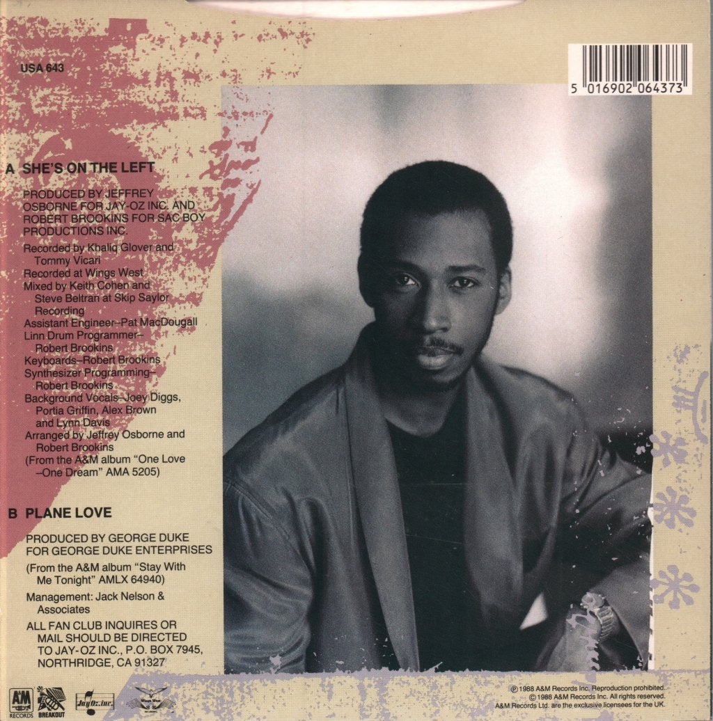 Jeffrey Osborne - She's On The Left - 7 Inch