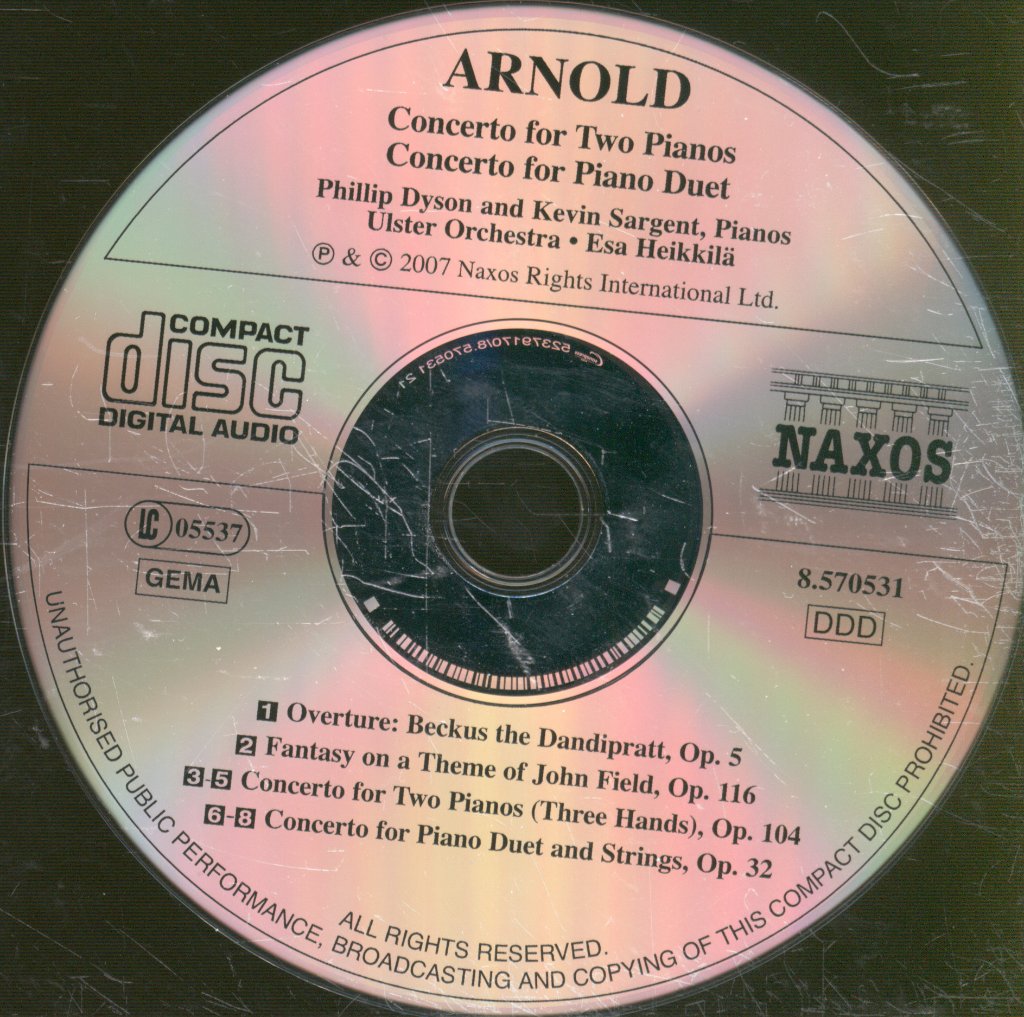 Phillip Dyson, Kevin Sargent, Ulster Orchestra, Esa Heikkilä - Malcolm Arnold - Concerto For Two Pianos (Three Hands) /  Concerto For Piano Duet - Cd