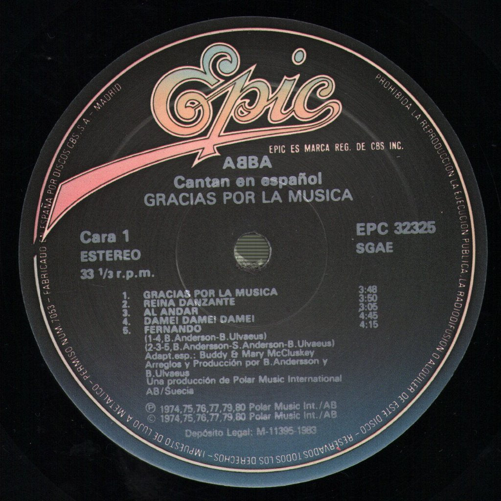 ABBA - Gracias Por La Musica (Cantan En Español) - Lp