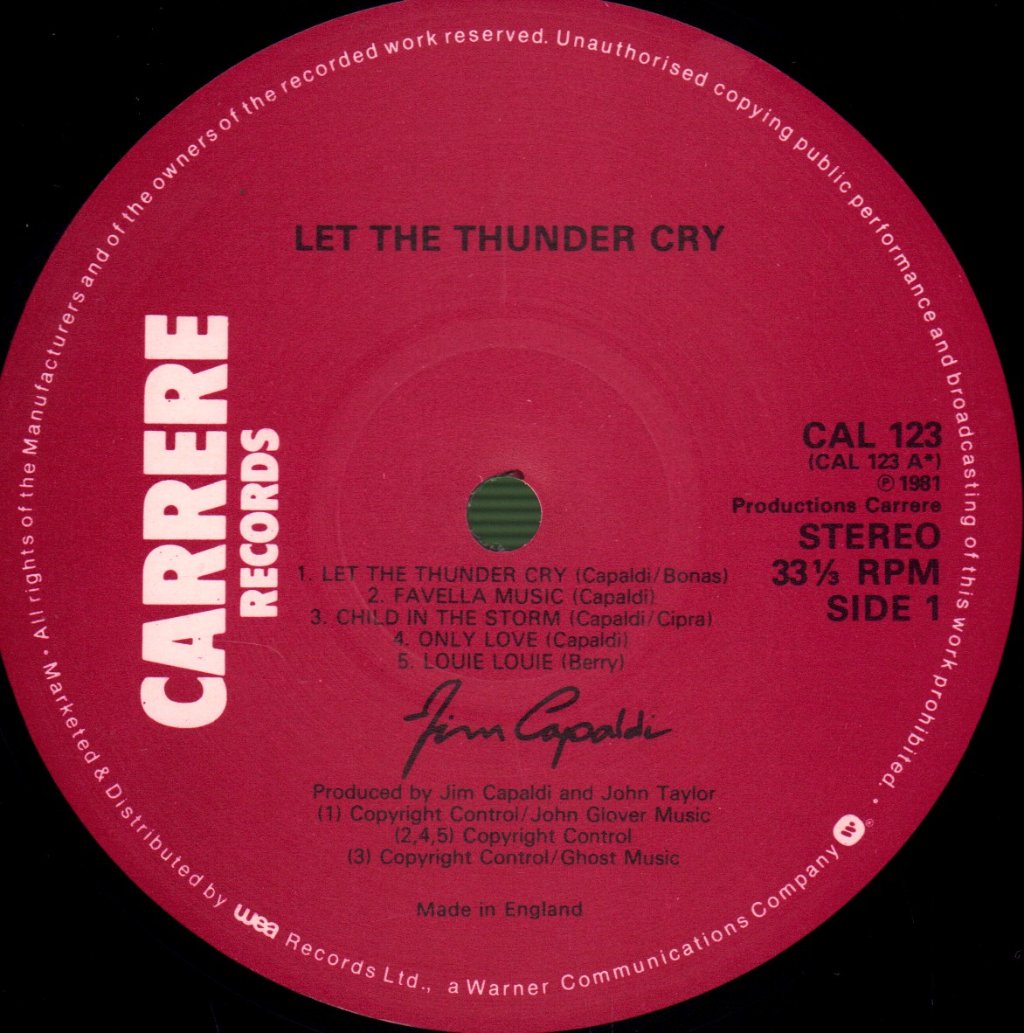 Jim Capaldi - Let The Thunder Cry - Lp