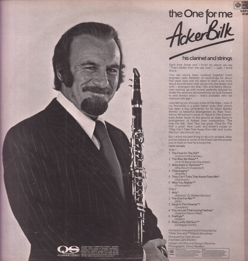 Acker Bilk - One For Me - Lp