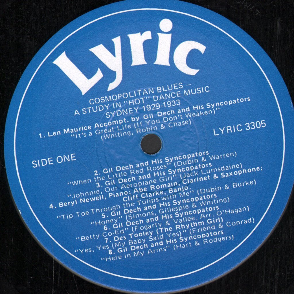 Various Artists - Cosmopolitan Blues A Study In Hot dance Music Sydney 1929-1933 - Lp