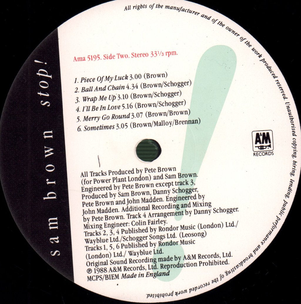 Sam Brown - Stop - Lp