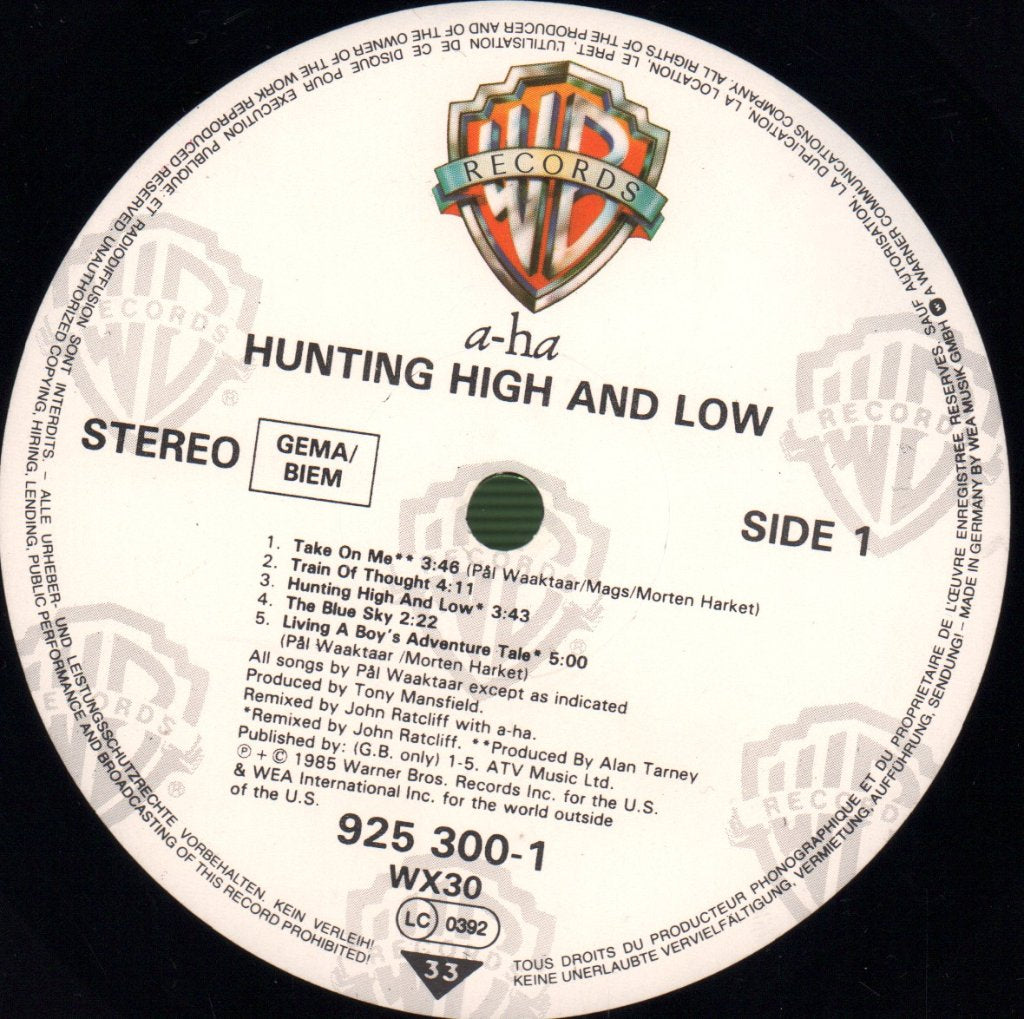 A-Ha - Hunting High And Low - Lp