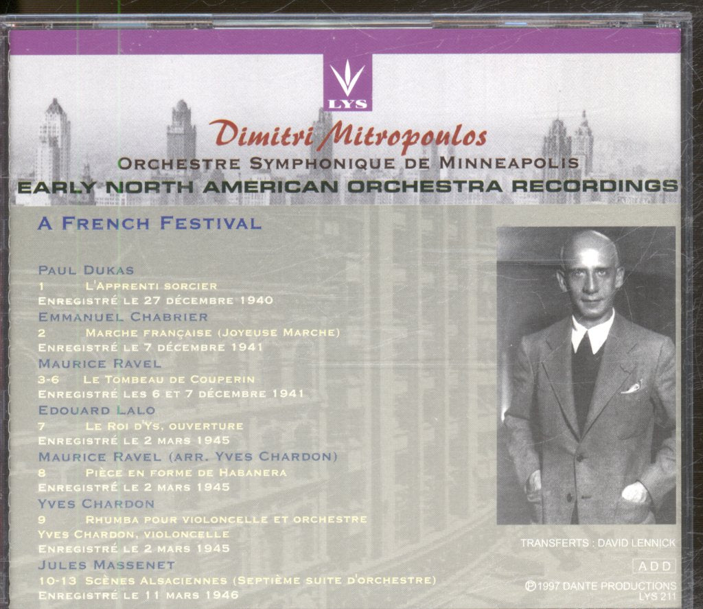 Orchestre Symphonique De Minneapolis, Dimitri Mitropoulis - Volume 4 a French Festival - Cd