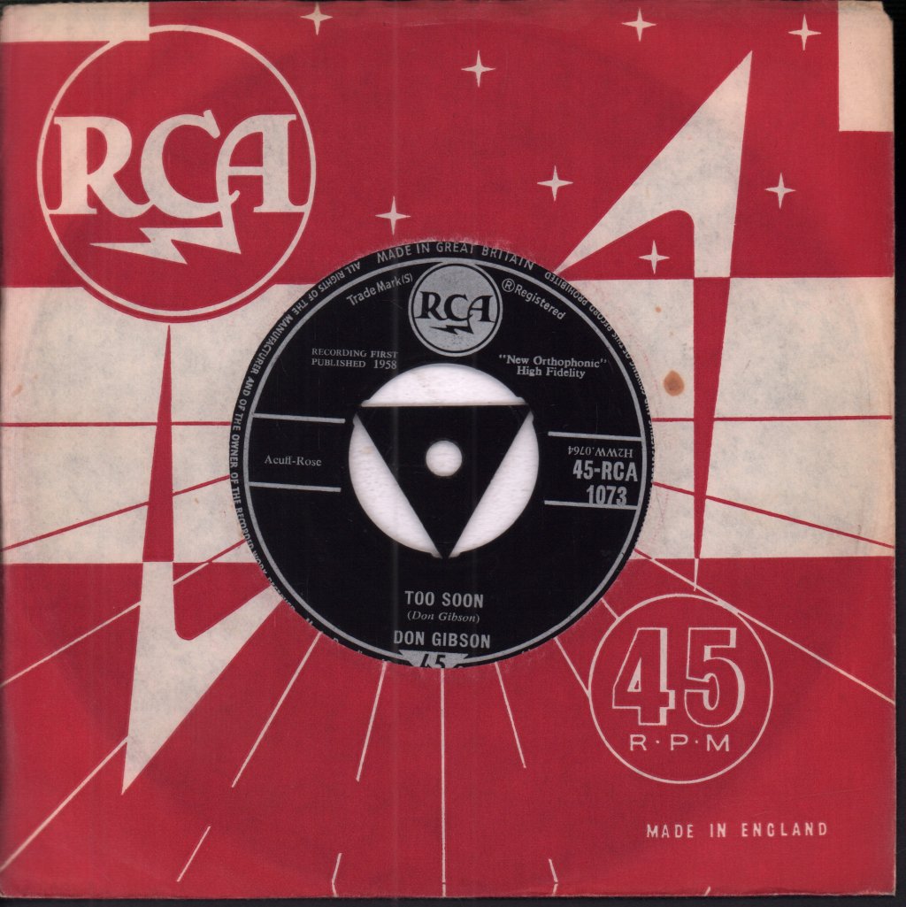Don Gibson - Too Soon - 7 Inch