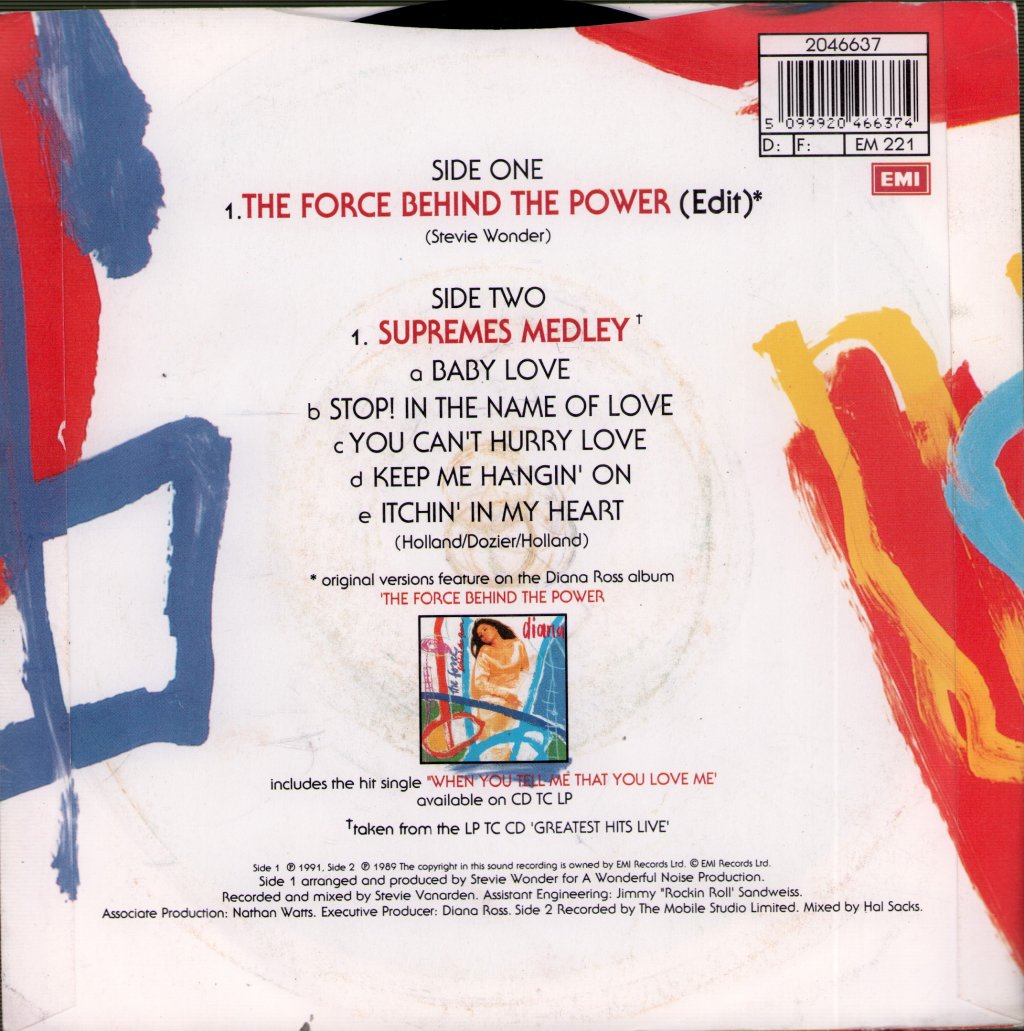 Diana Ross - Force Behind The Power - 7 Inch