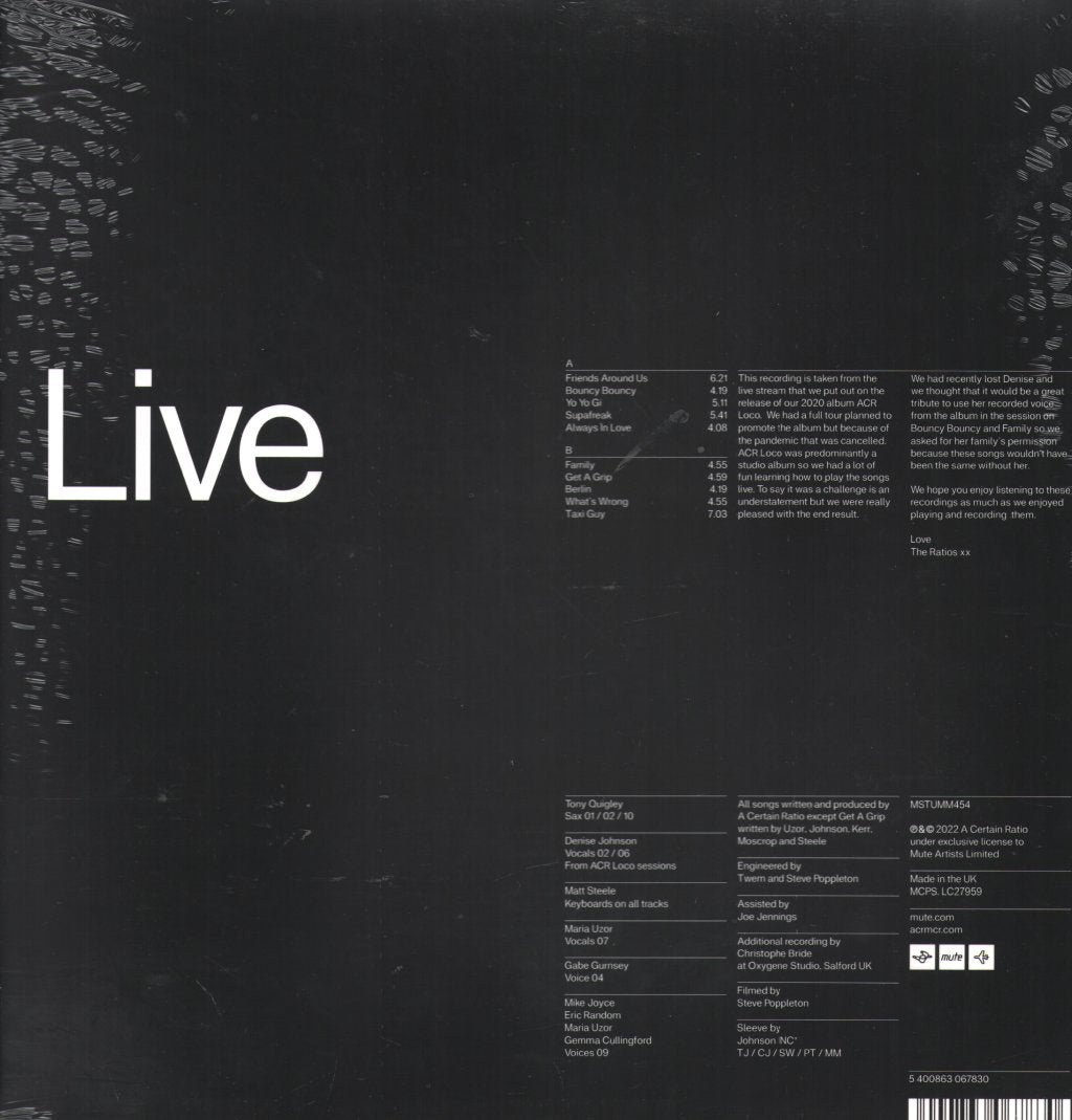 A Certain Ratio - Loco Live At Hope Mills Studios - Lp