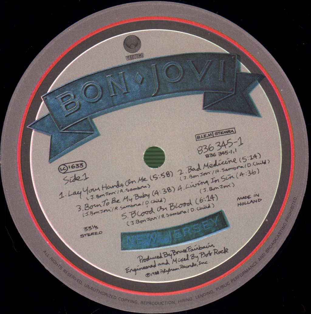 Bon Jovi - New Jersey - Lp