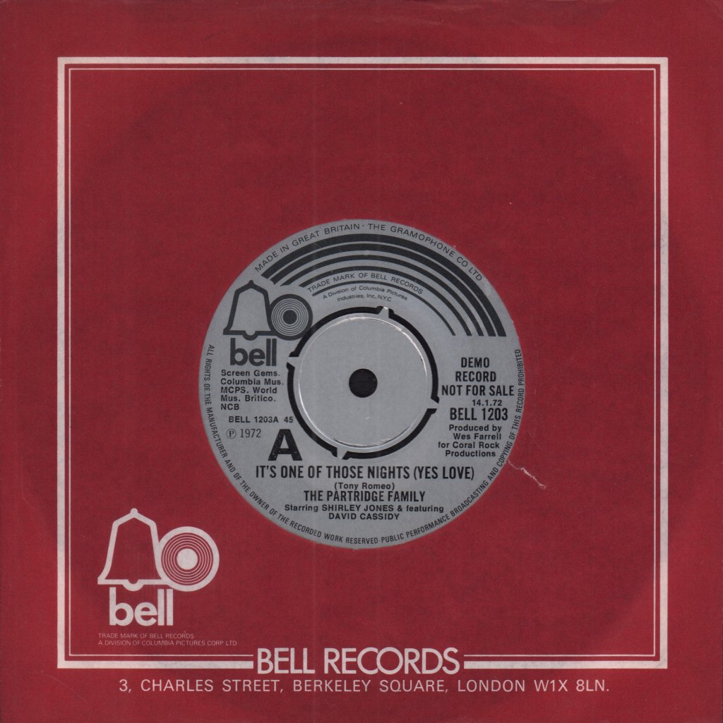 Partridge Family - It's One Of Those Nights - 7 Inch