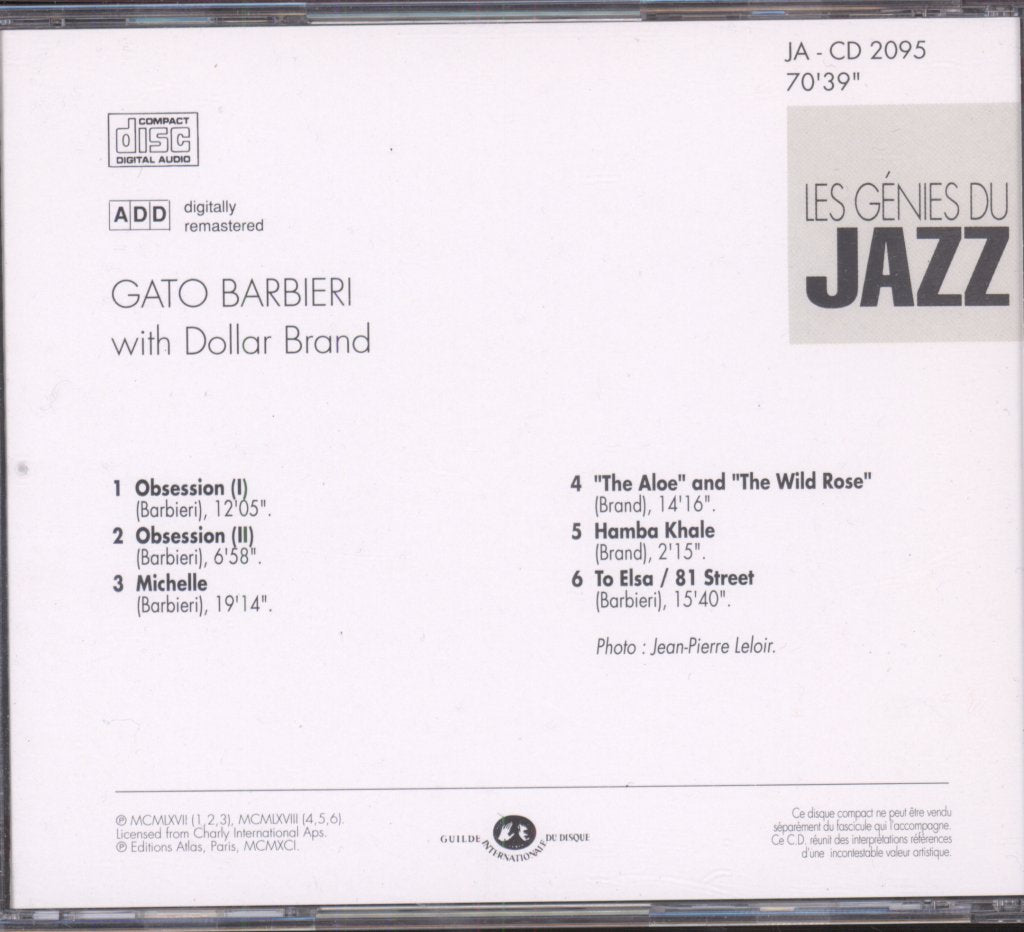 Gato Barbieri With Dollar Brand - Gato Barbieri With Dollar Brand - Cd