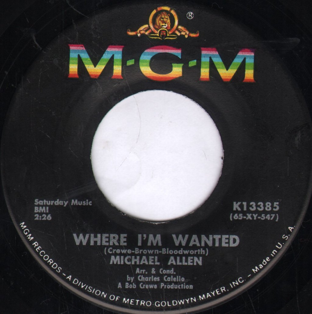 Michael Allen - Love Me Now / Where I'm Wanted - 7 Inch