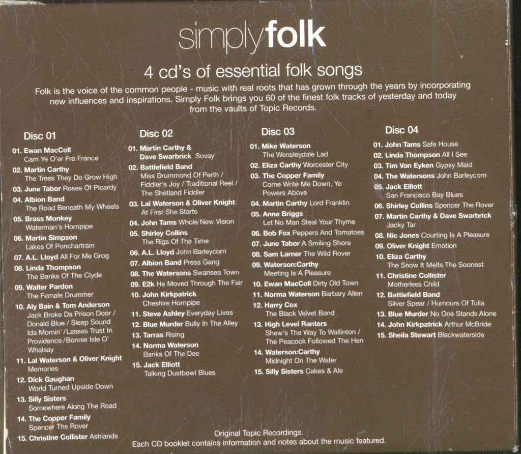 Various Artists - Simply Folk - Cd Set