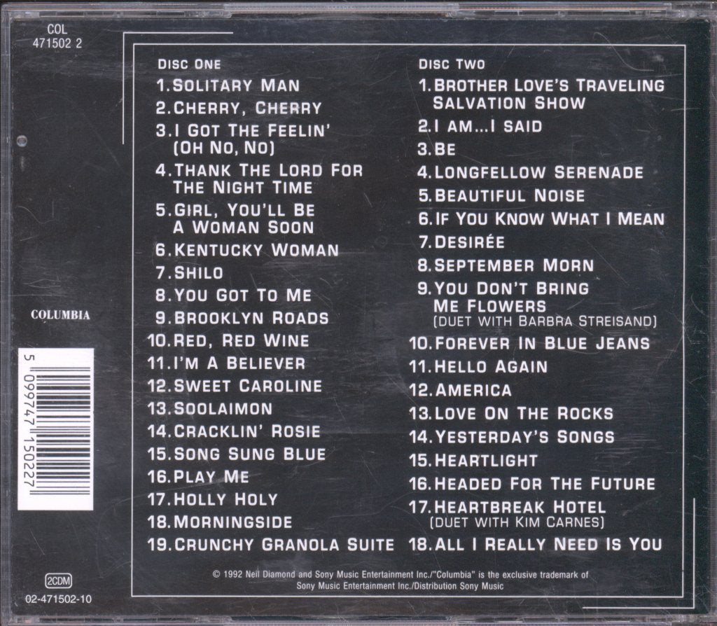 Neil Diamond - Greatest Hits 1966-1992 - Cd Set