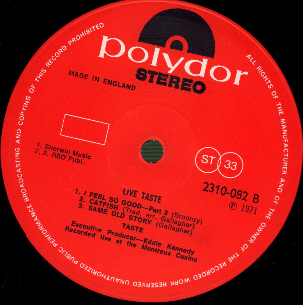 Taste (Rory Gallagher) - Live - Lp
