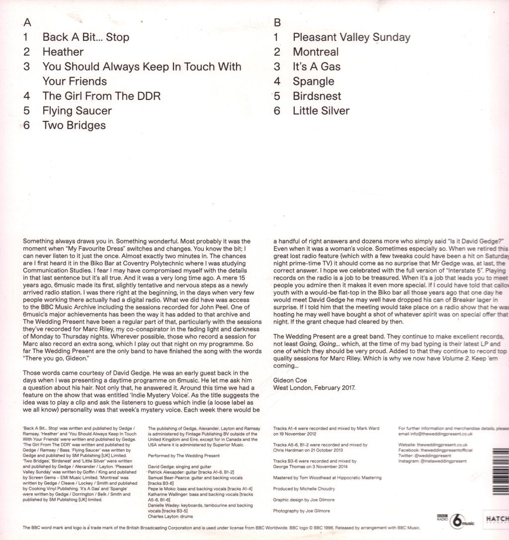 Wedding Present - Marc Riley Sessions Volume 2 - Lp