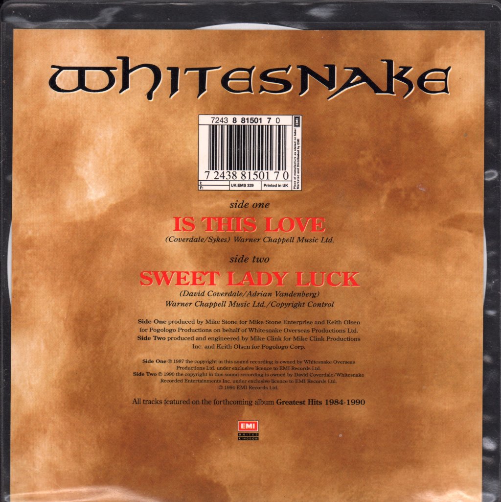 Whitesnake - Is This Love - 7 Inch