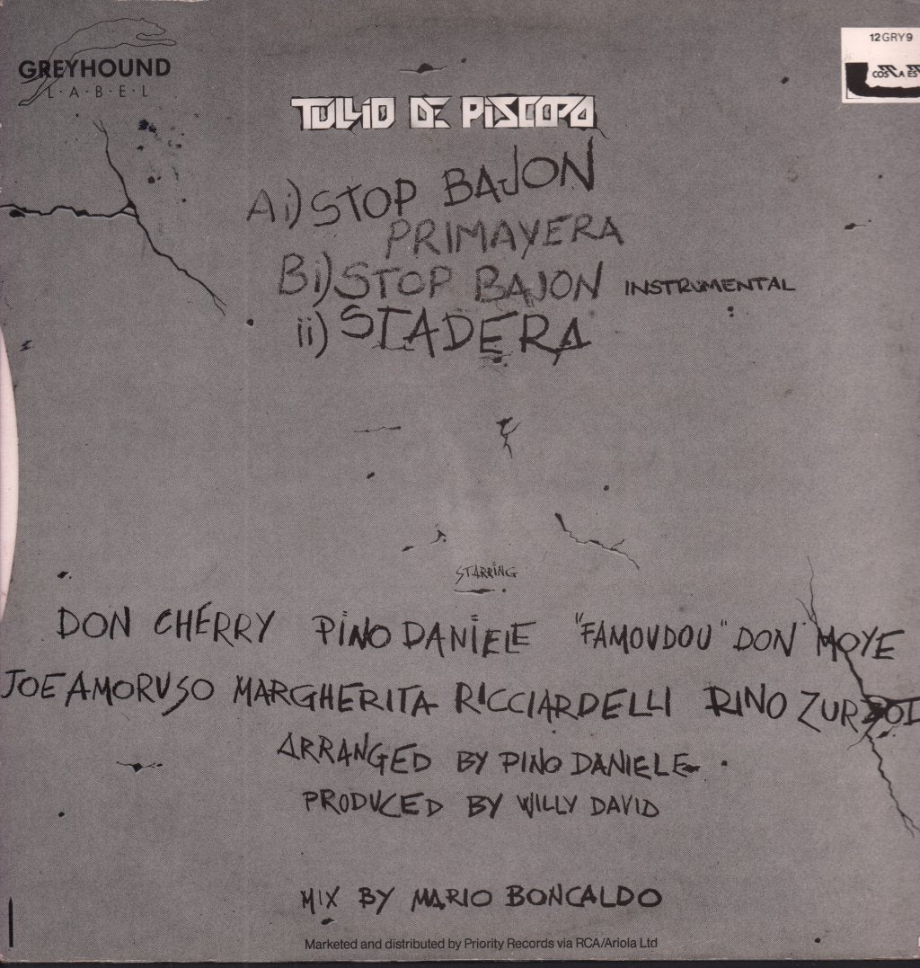 Tullio De Piscopo - Stop Bajon...primavera - 12 Inch