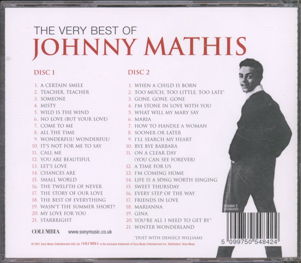 Johnny Mathis - Very Best of Johnny Mathis - Double Cd