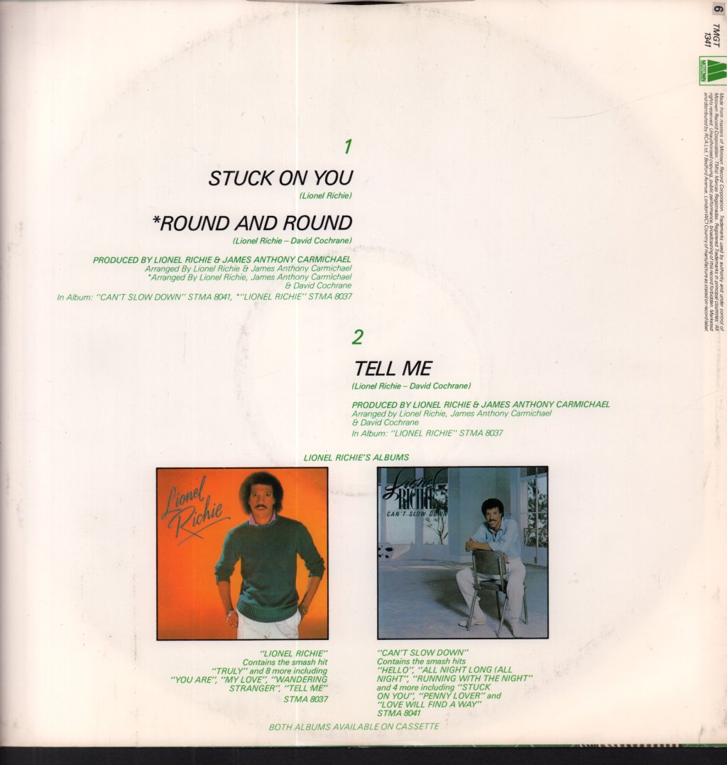 Lionel Richie - Stuck On You - 12 Inch