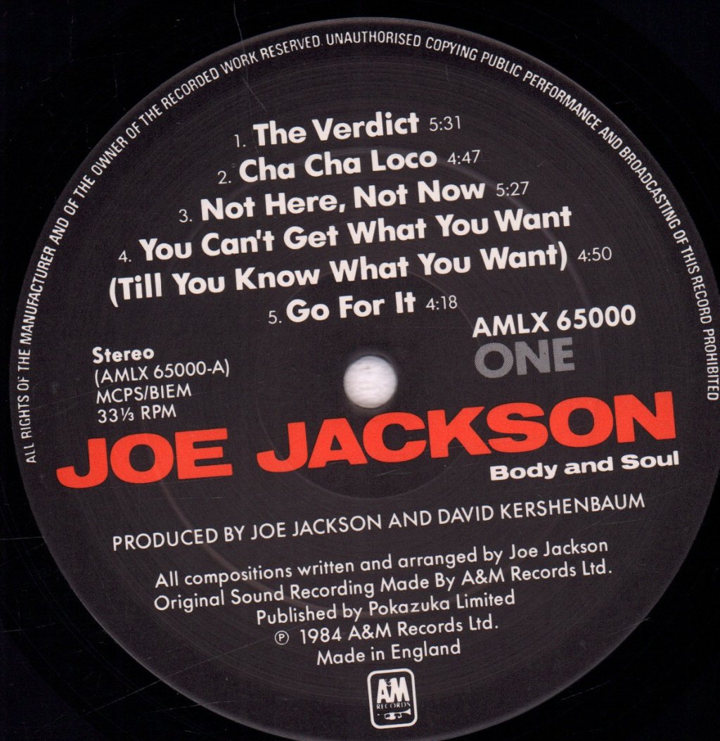 Joe Jackson - Body And Soul - Lp