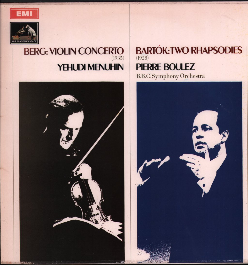 Yehudi Menuhin / Pierre Boulez / BBC Symphony Orchestra - Berg - Violin Concerto / Bartók - Two Rhapsodies - Lp