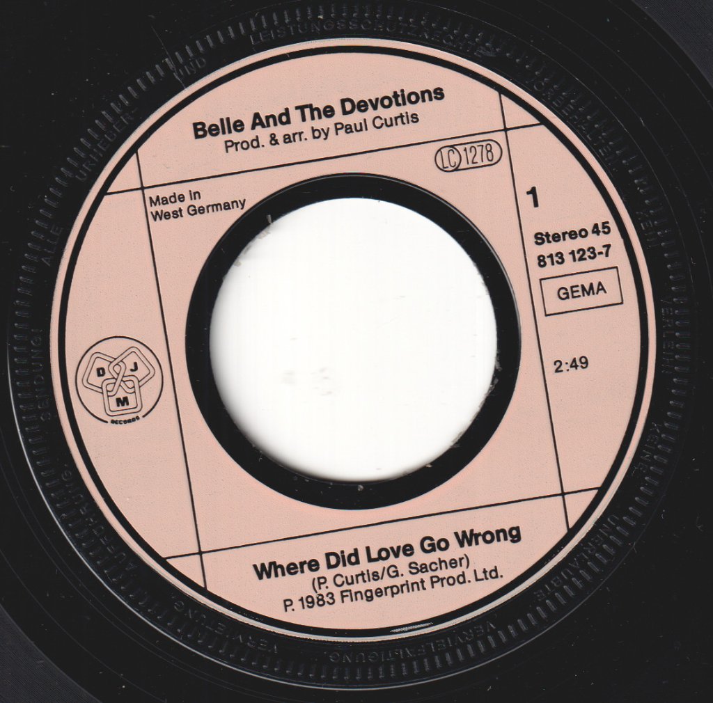 Belle And The Devotions (Eurovision) - Where Did Love Go Wrong - 7 Inch