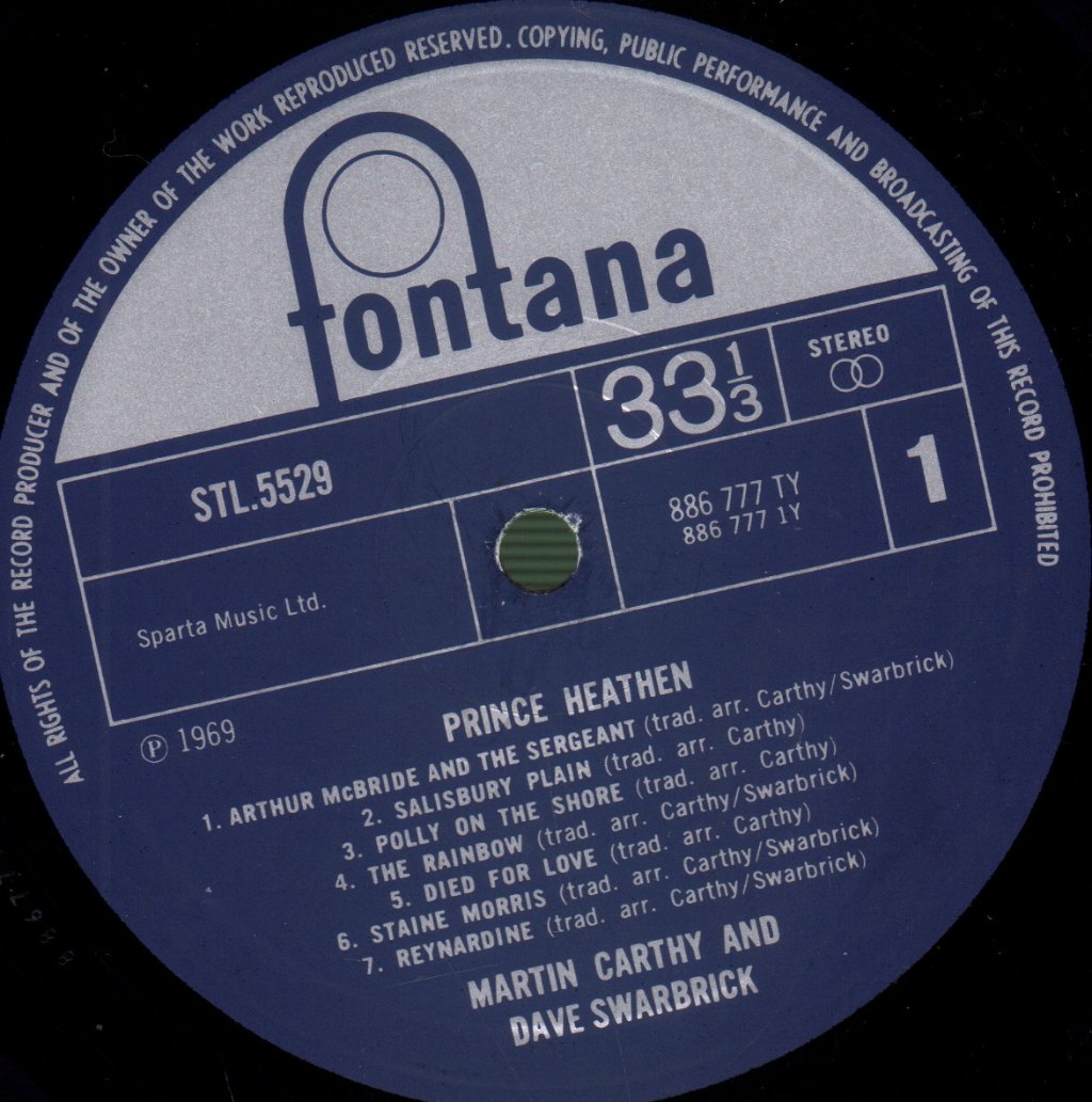 Martin Carthy And Dave Swarbrick - Prince Heathen - Lp