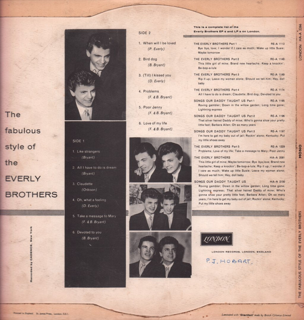 Everly Brothers - Fabulous Style Of - Lp