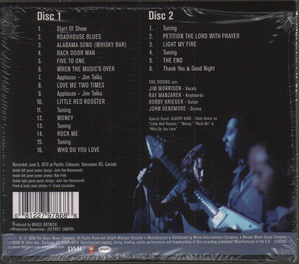 Doors - Live In Vancouver 1970 - Double Cd