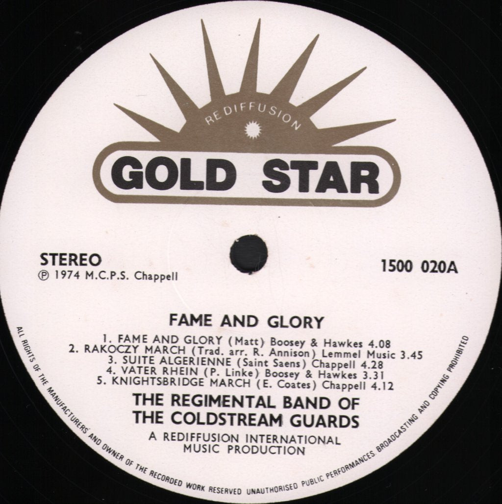 Regimental Band Of The Coldstream Guards - Fame And Glory - Lp