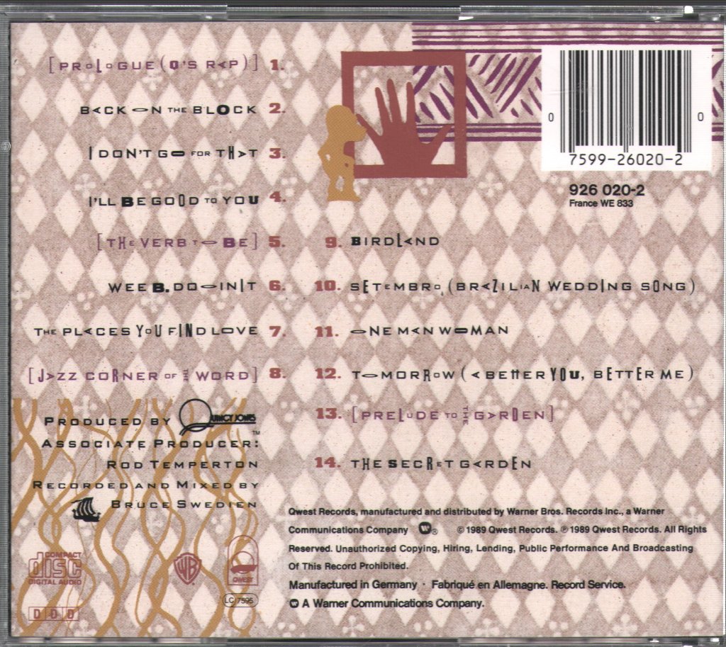 Quincy Jones - Back On The Block - Cd