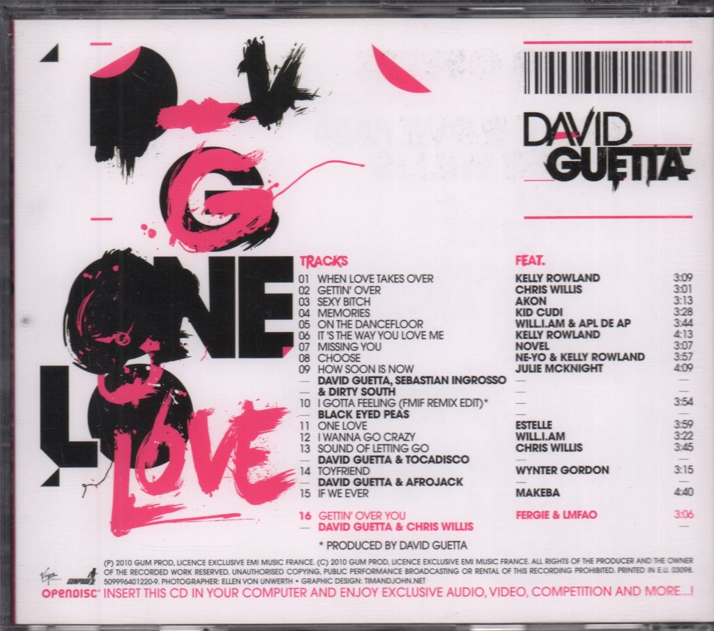 David Guetta - One Love - Cd