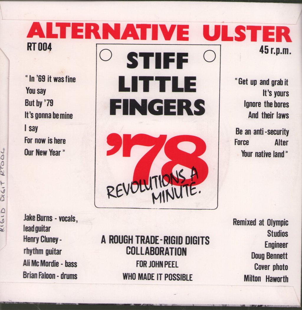 Stiff Little Fingers - Alternative Ulster - 7 Inch