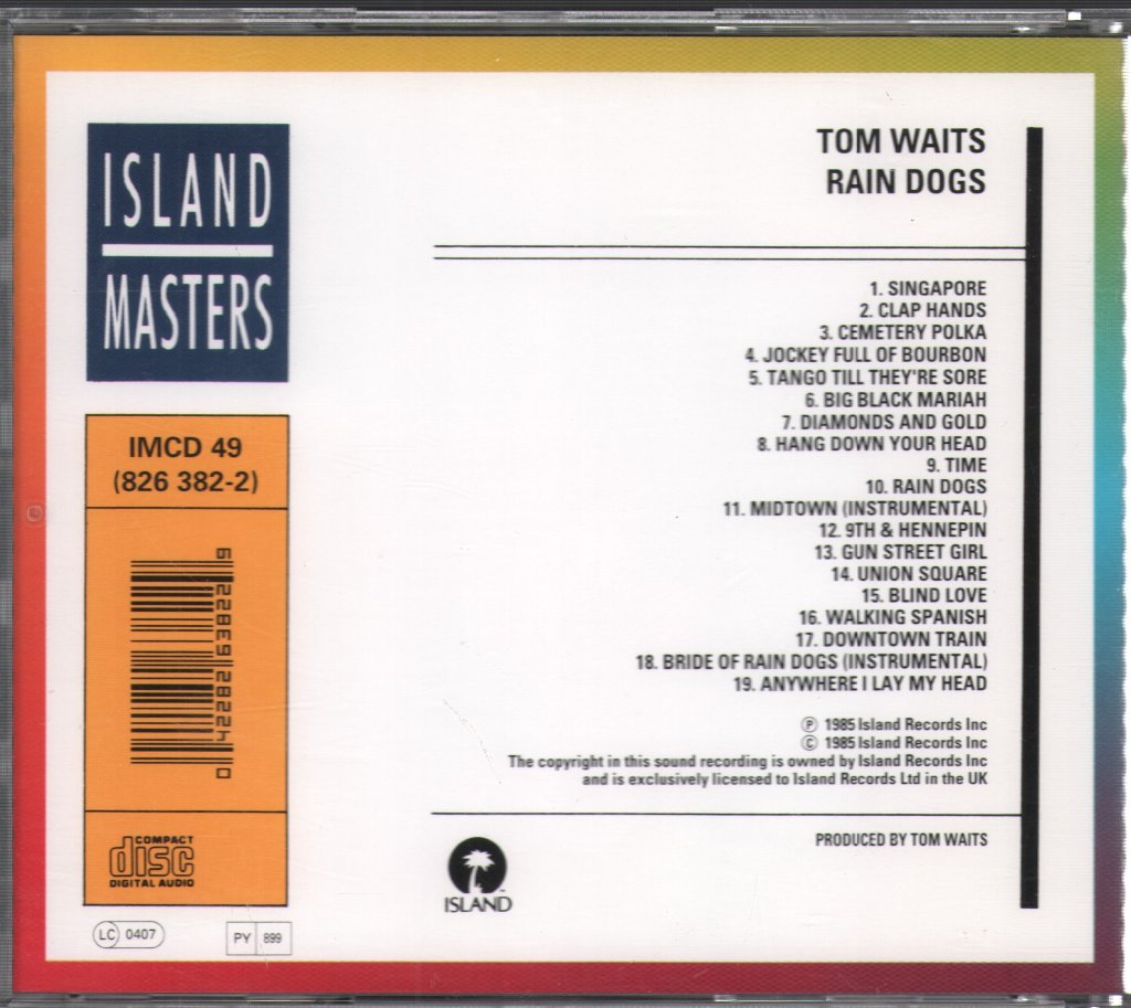 Tom Waits - Rain Dogs - Cd