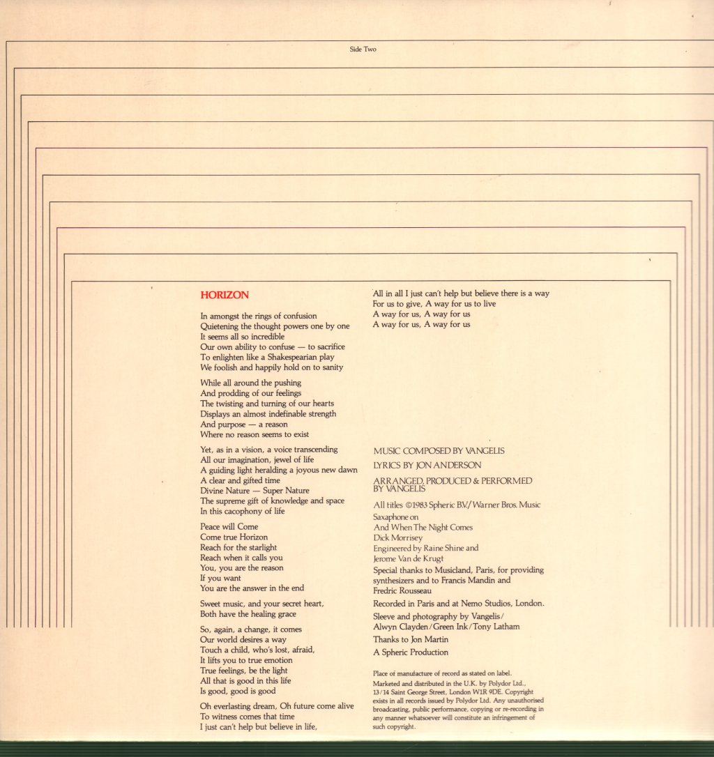 Jon And Vangelis - Private Collection - Lp