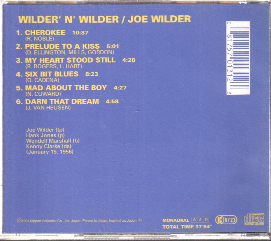 Joe Wilder - Wilder 'N' Wilder - Cd