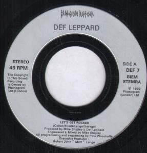 Def Leppard - Let's Get Rocked - 7 Inch