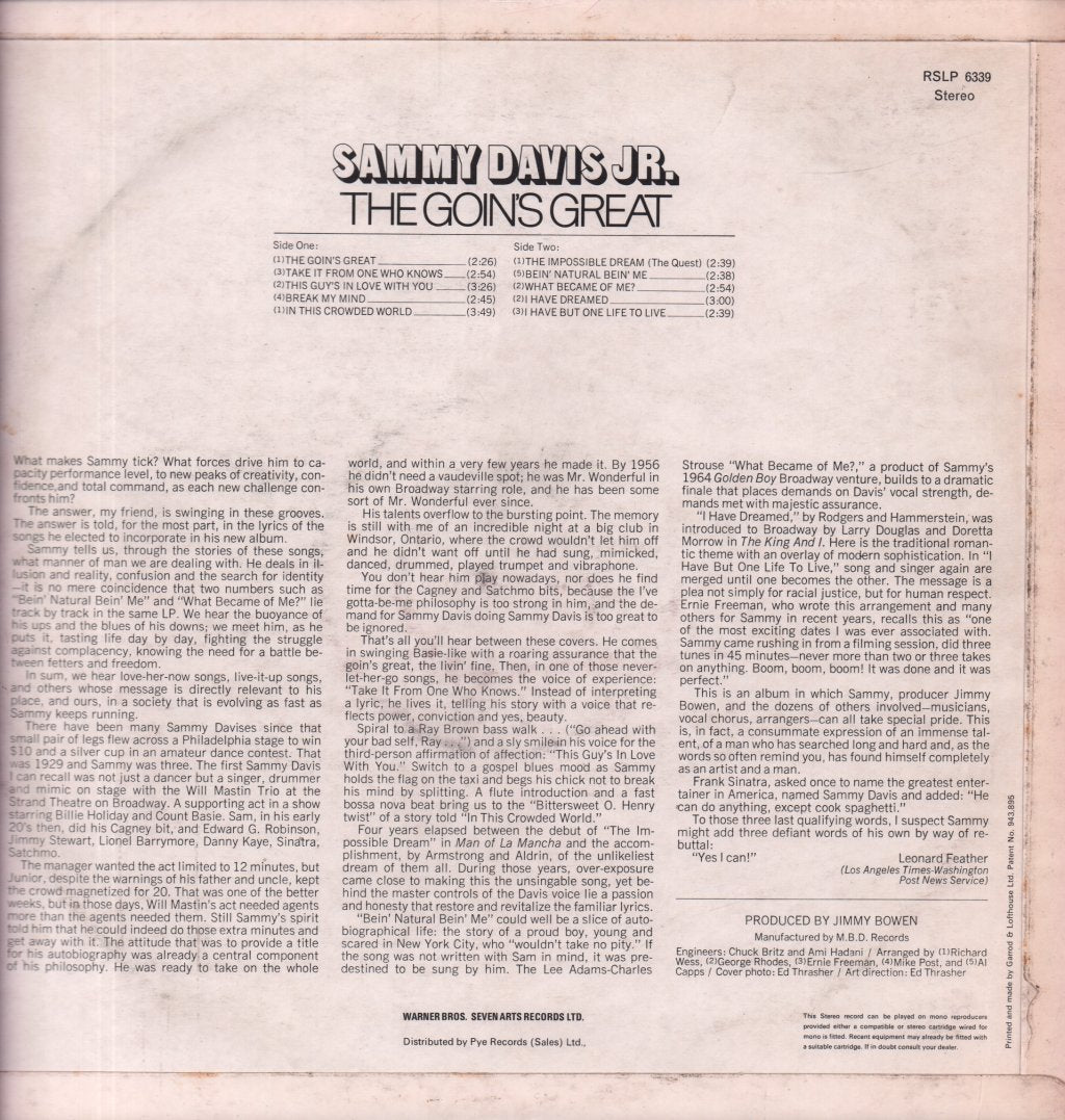 Sammy Davis Jr. - Goin's Great - Lp