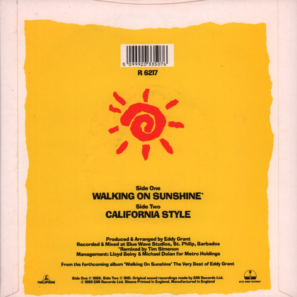 Eddy Grant - Walking On Sunshine - 7 Inch