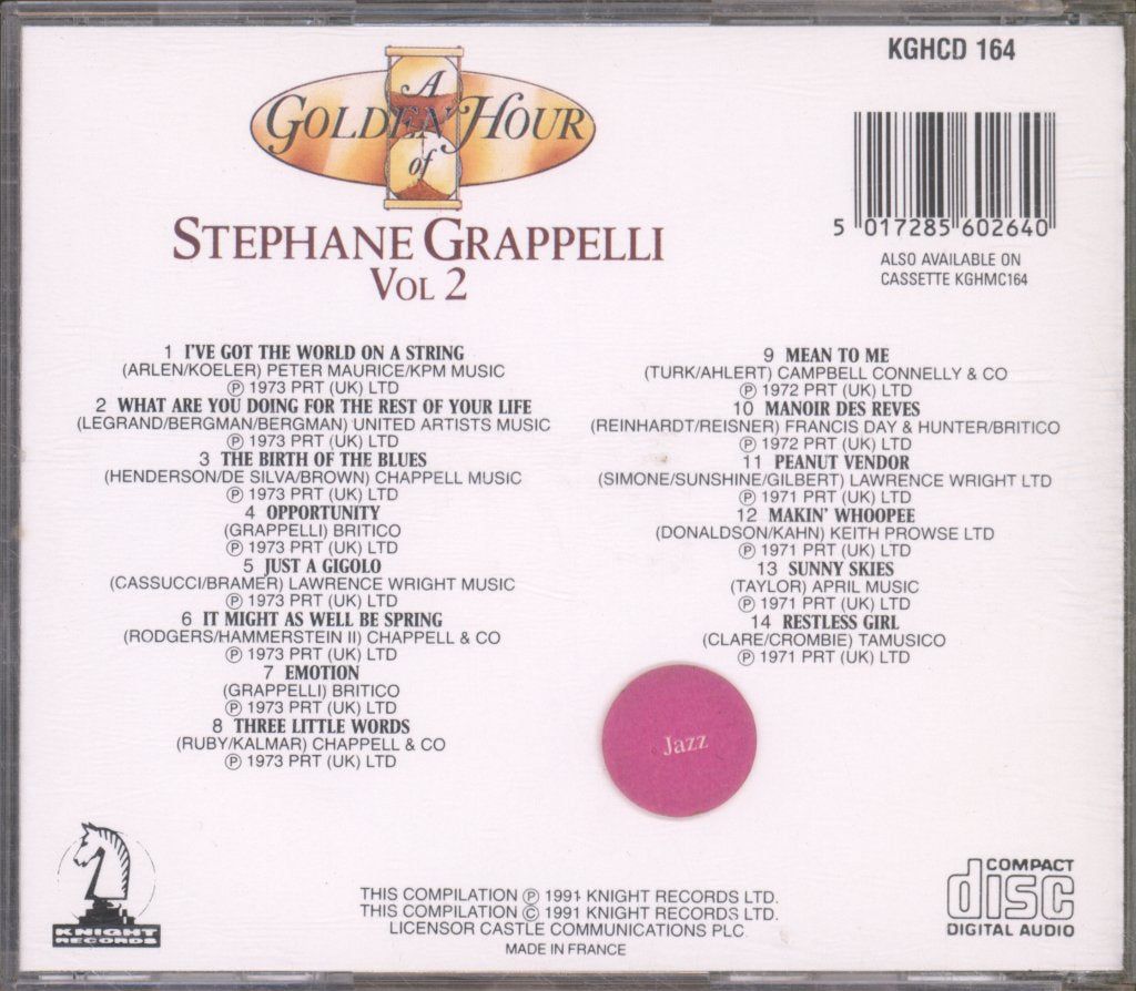 Stéphane Grappelli - A Golden Hour Of Stephane Grappelli Vol 2 - Cd