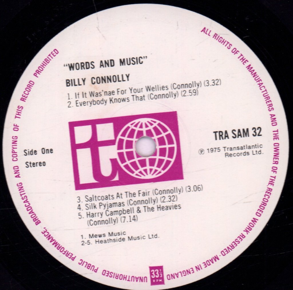 Billy Connolly - Words And Music - Lp