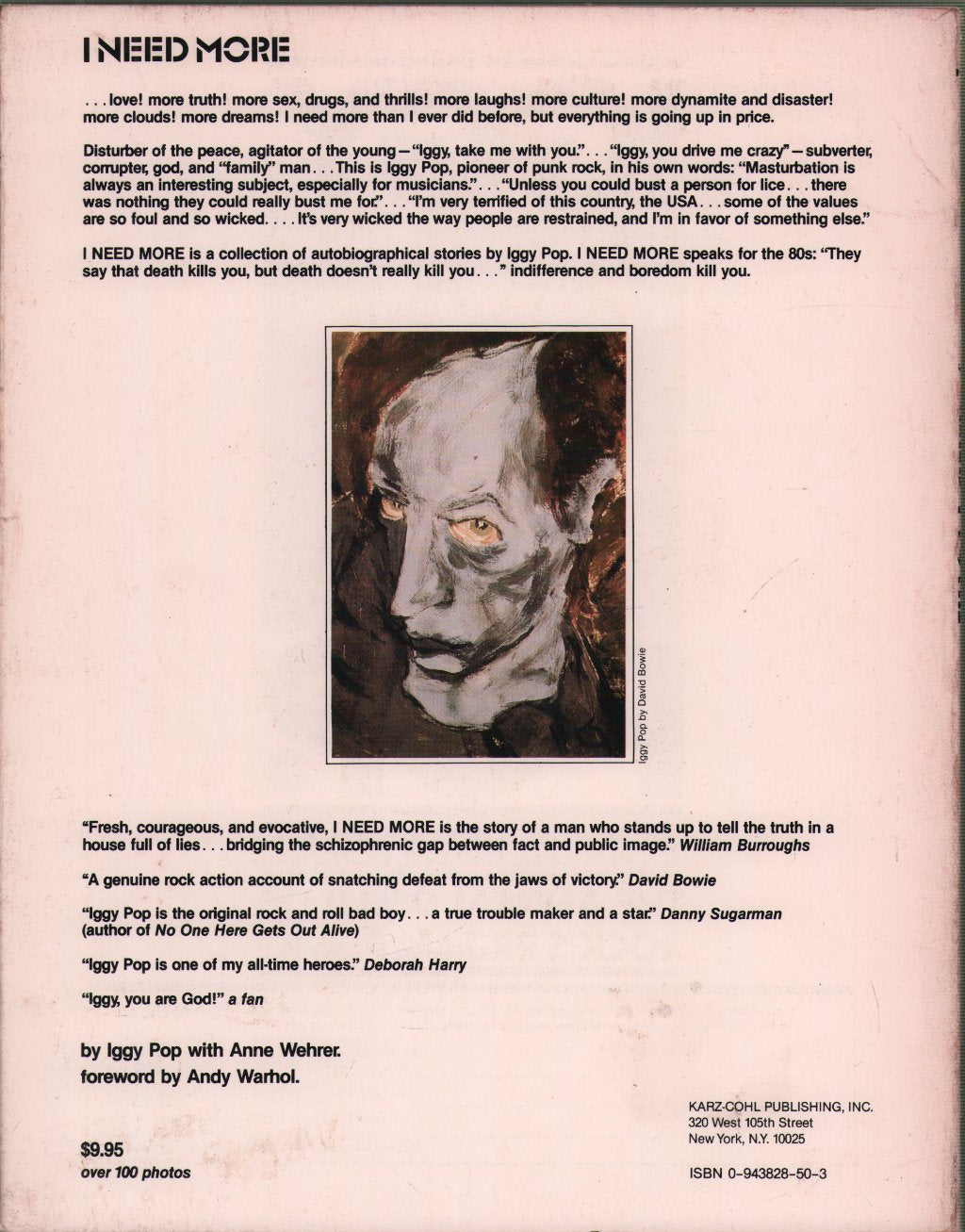 Iggy Pop - I Need More - Book