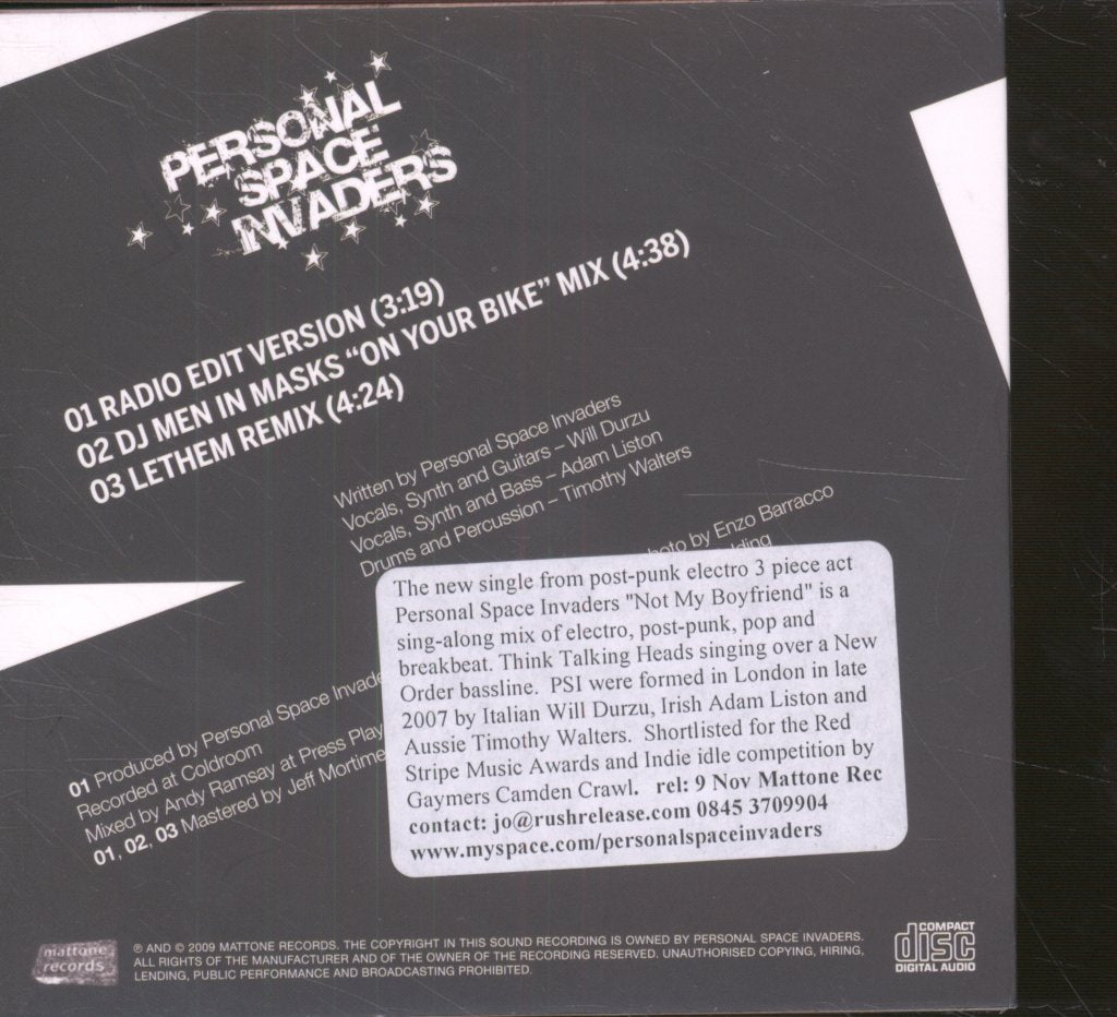 Personal Space Invaders - Not My Boyfriend - Cd