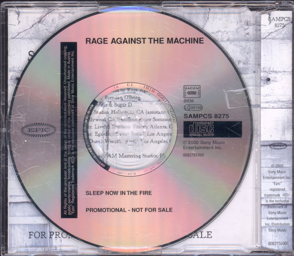 Rage Against The Machine - Sleep Now In The Fire - Cd