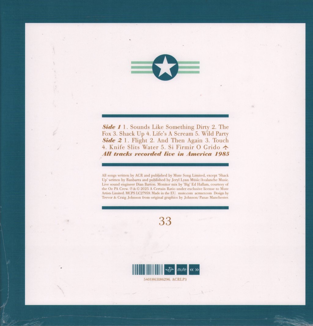 A Certain Ratio - Live In America - Lp